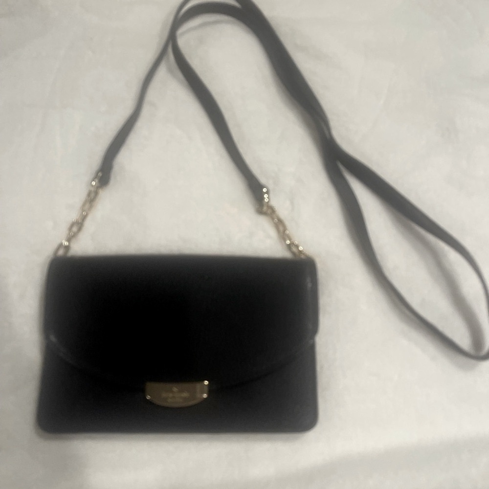 Kate Spade Black Clutch with Gold Hardware
